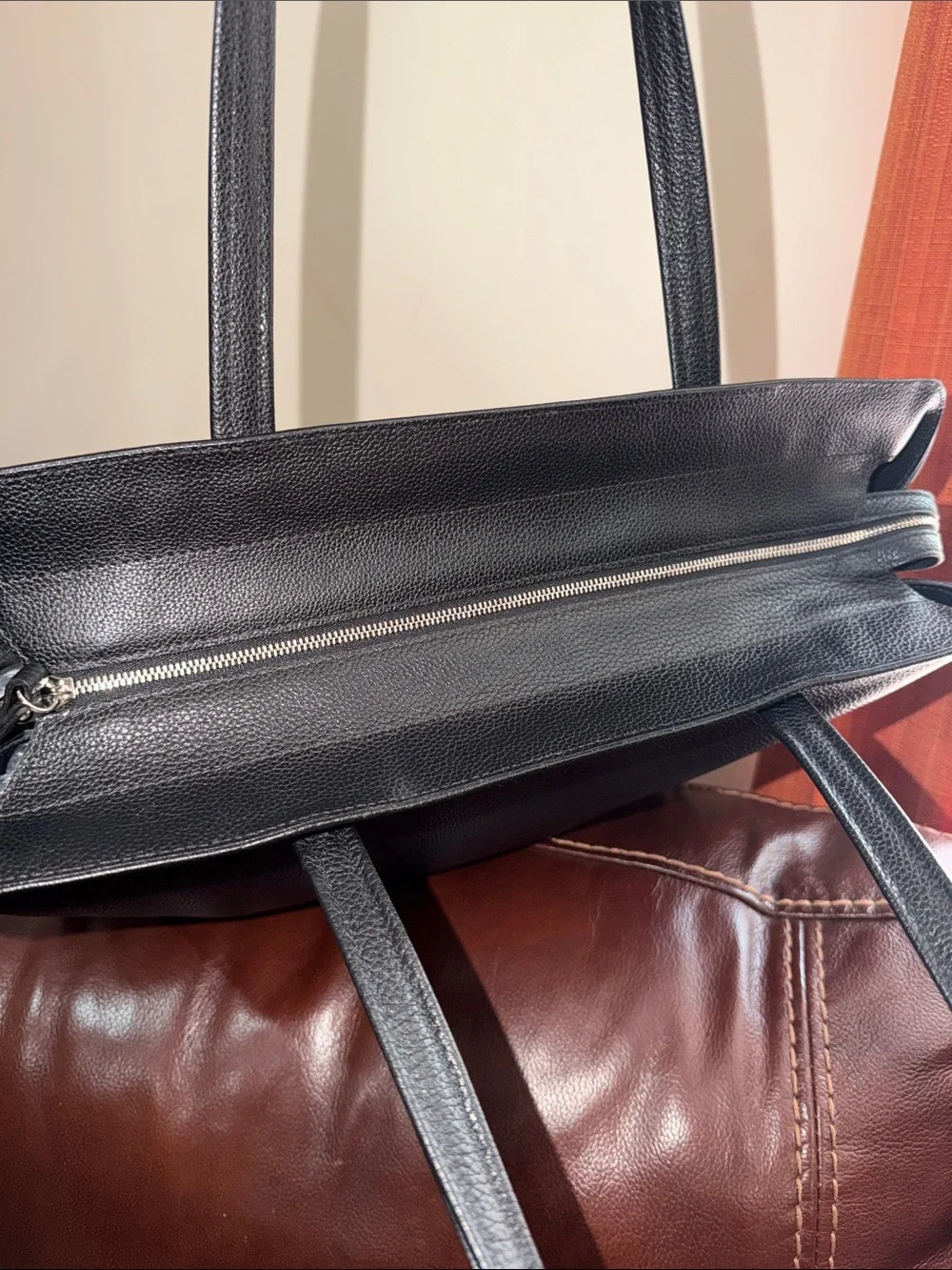 ‼️Longchamp Le Foulonne Black Leather Shoulder Bag